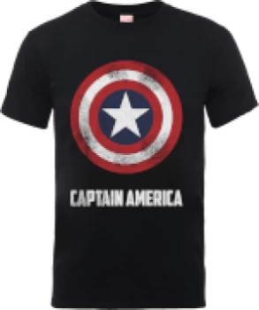 Image of Marvel Avengers Assemble Captain America Shield Logo T-Shirt - Black