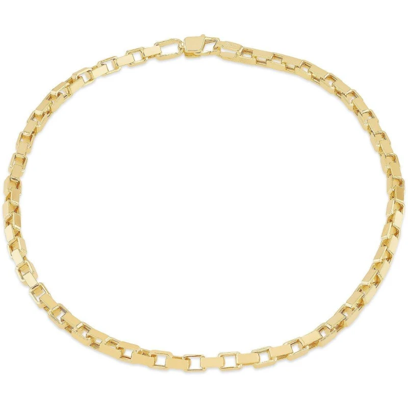 Image of Be You 9ct Gold Square Paper Link Bracelet Yellow Gold female 7in