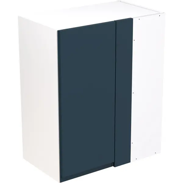 Image of Kitchen Kit Ready Made J-Pull Kitchen Cabinet Wall Blind Corner Unit Ultra Matt 600mm in Indigo Blue