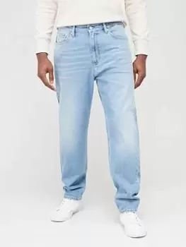 Image of Calvin Klein Jeans Regular Taper Fit Jeans - Light Wash, Light Denim, Size 30, Inside Leg Regular, Men