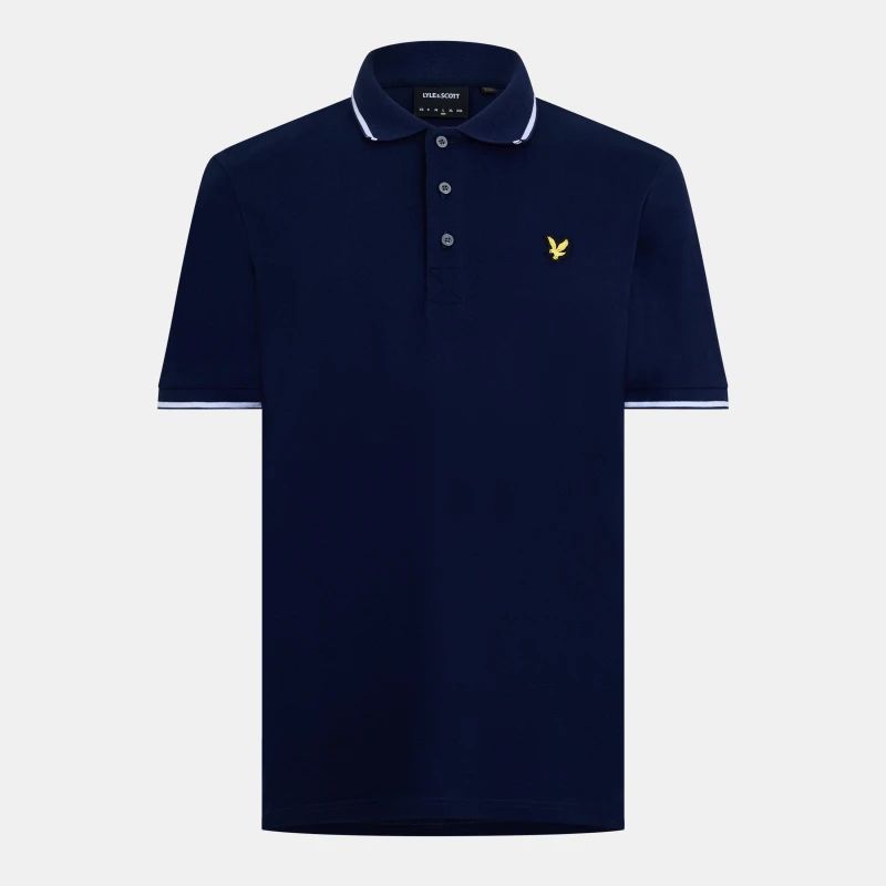 Image of Lyle and Scott Mens Tipped Short Sleeve Polo Shirt Navy Z661 male 2XL