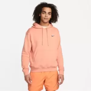 Image of Nike Club Hooded Pullover Hoodie Mens - Orange