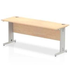 Image of Trexus Desk Rectangle Cable Managed Silver Leg 1800x600mm Maple Ref