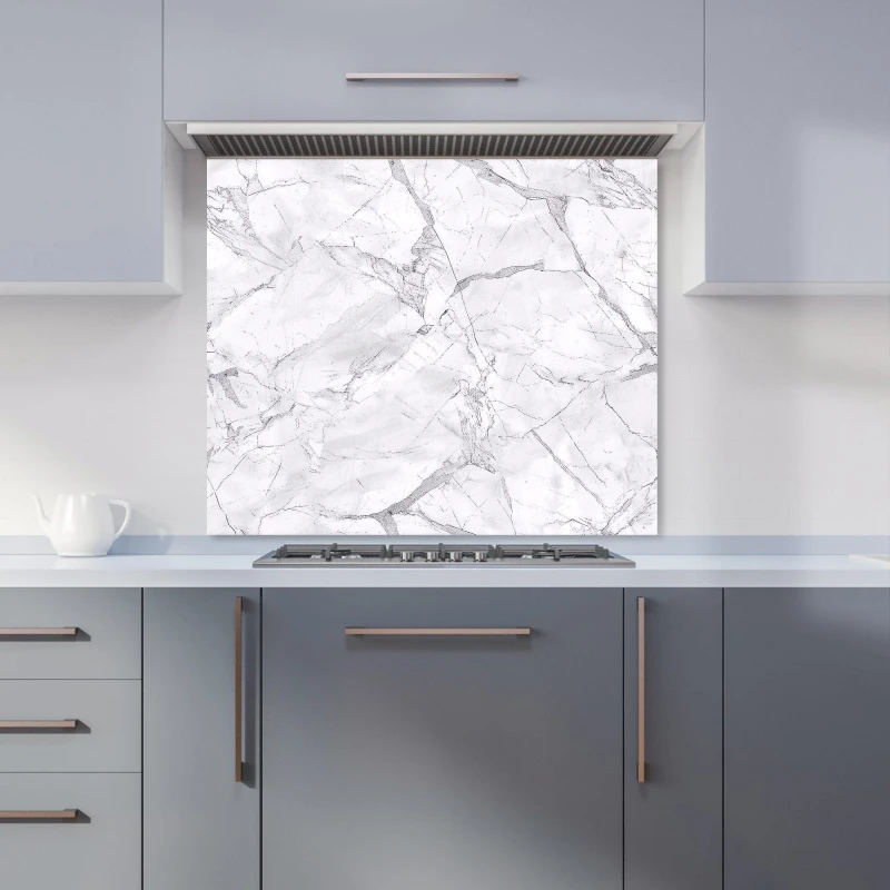 Image of Warren Reed - Designer Light Grey Marble Effect Kitchen Splashback Size: 600mm x 750mm Grey Unisex 600mm x 750mm