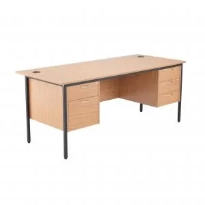 image of Jemini 18 Oak 1786mm Desk with 2 and 3 Drawer Pedestal KF839501