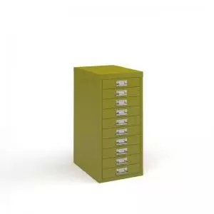 Image of Bisley multi drawers with 10 drawers - green