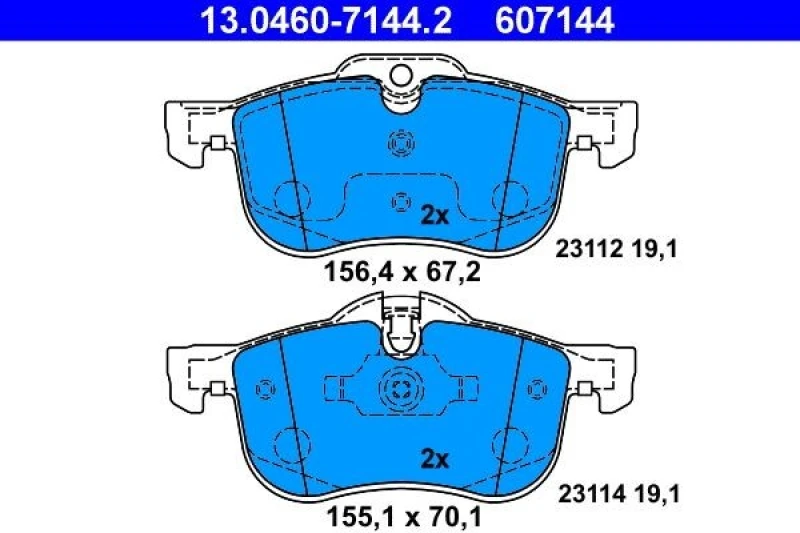 Image of ATE 13.0460-7144.2 Brake pad set excl. wear warning contact Brake Pad Set,disc brake (402)