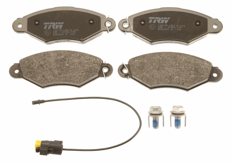 Image of TRW GDB2024 Brake pad set not prepared for wear warning indicator Brake Pad Set,disc brake (402)