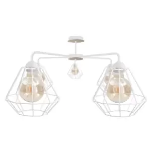 Image of Foskal Semi Flush Light White, Wood, 70cm, 5x E27