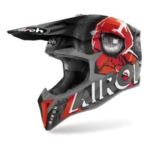 Image of Airoh Wraap Alien Motocross Helmet, black-red Size M black-red, Size M