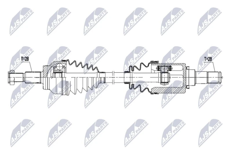 Image of NTY NPW-MZ-124 Drive shaft Front Axle Left Drive Shaft (13)
