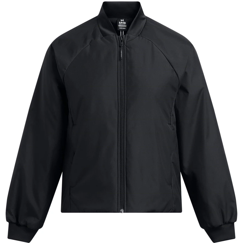 Image of Under Armour Womens Insulated Water-Repellent Midweight Bomber Jacket Black female 8 (XS)