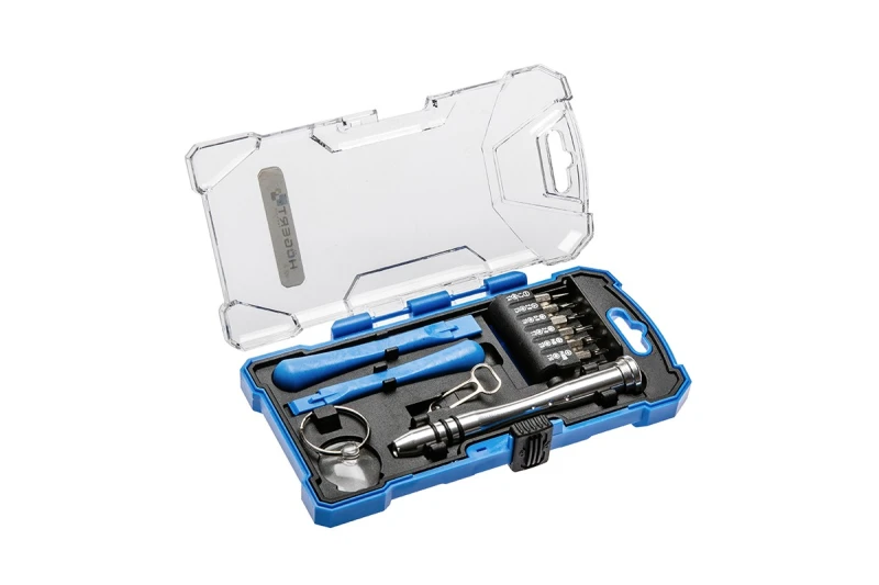 Image of Hogert Technik HT1S271 Screwdriver Bit Set Number of tools: 17, Plastic Cassette Screwdriver Bit Set (6625)