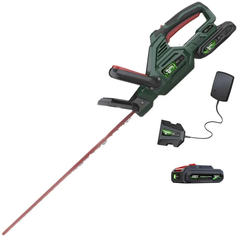 Image of Webb Eco WEV20HT 20v Cordless Hedge Trimmer 500mm 2 x 2ah Li-ion Battery Charger WEV20HTB22