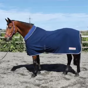 image of John Whitaker Whitaker Luxury Double Bonded Fleece Rug with Shawl Neck - Blue