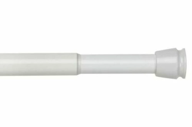 Image of New Edge Blinds White Extendable Shower Curtain Accessories White
