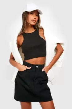 Image of High Waisted Disco Denim Skirt