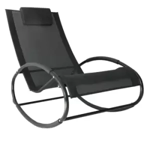 image of Outsunny Orbital Zero Gravity Rocking Chair - Black