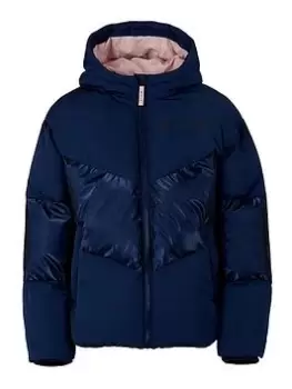 Image of Jack Wills Girls Contrast Shine Padded Jacket - Blue Size 10-11 Years, Women