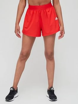 Image of adidas Training Heat Ready Shorts - Red/Pink, Red/Pink, Size L, Women