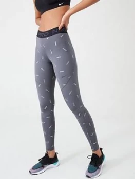 image of Nike Training Pro Toss Print Legging - Grey