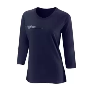 Image of Wilson Three Quarter Sleeve T Shirt Womens - Blue