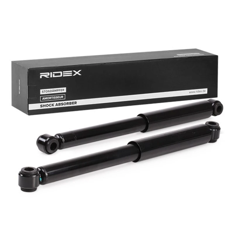 Image of RIDEX 854S2335 Shock absorber Rear Axle, Gas Pressure, Twin-Tube, Telescopic Shock Absorber, Bottom eye Shock Absorber (854)