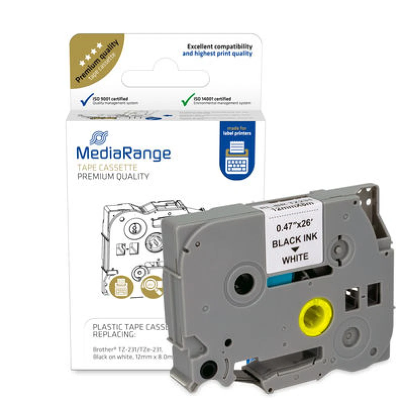 Image of MediaRange Plastic tape cassette. for label printers using Brother TZ-