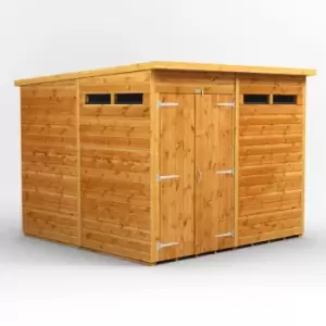 Image of Power Sheds - 8x8 Power Pent Double Door Security Shed - Brown