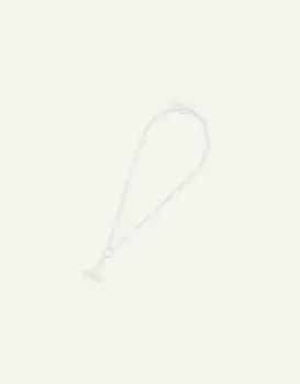 image of Accessorize Womens Sterling Silver-Plated Twist T-Bar Necklace, Size: 50cm