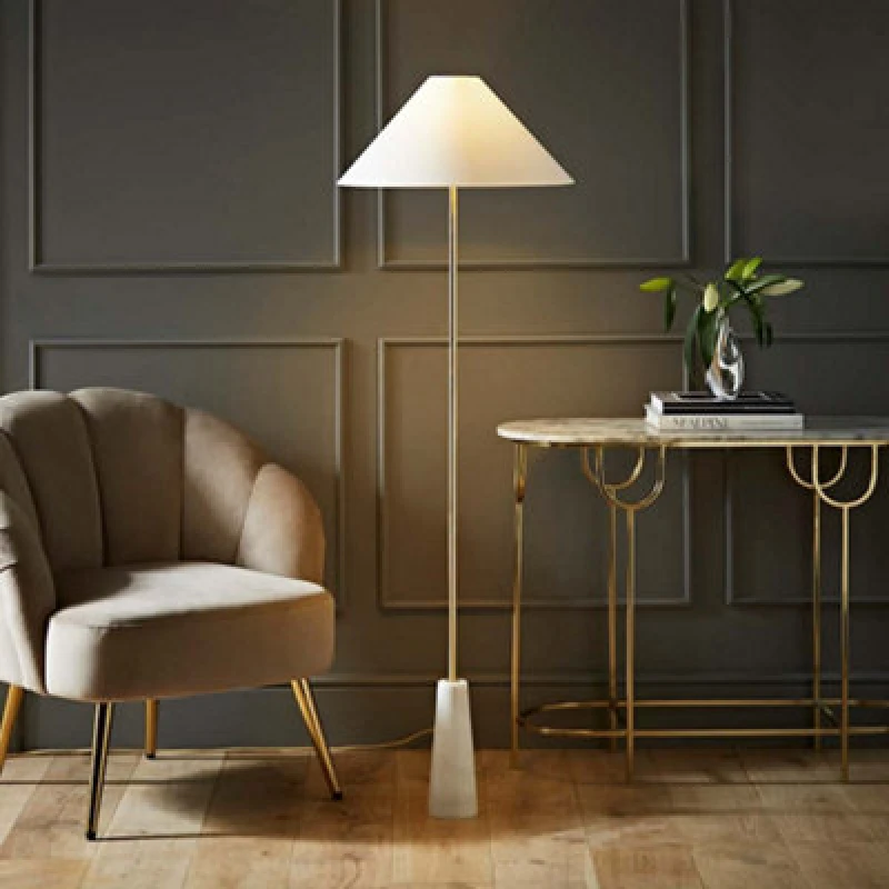 Image of Margot White Marble Floor Lamp