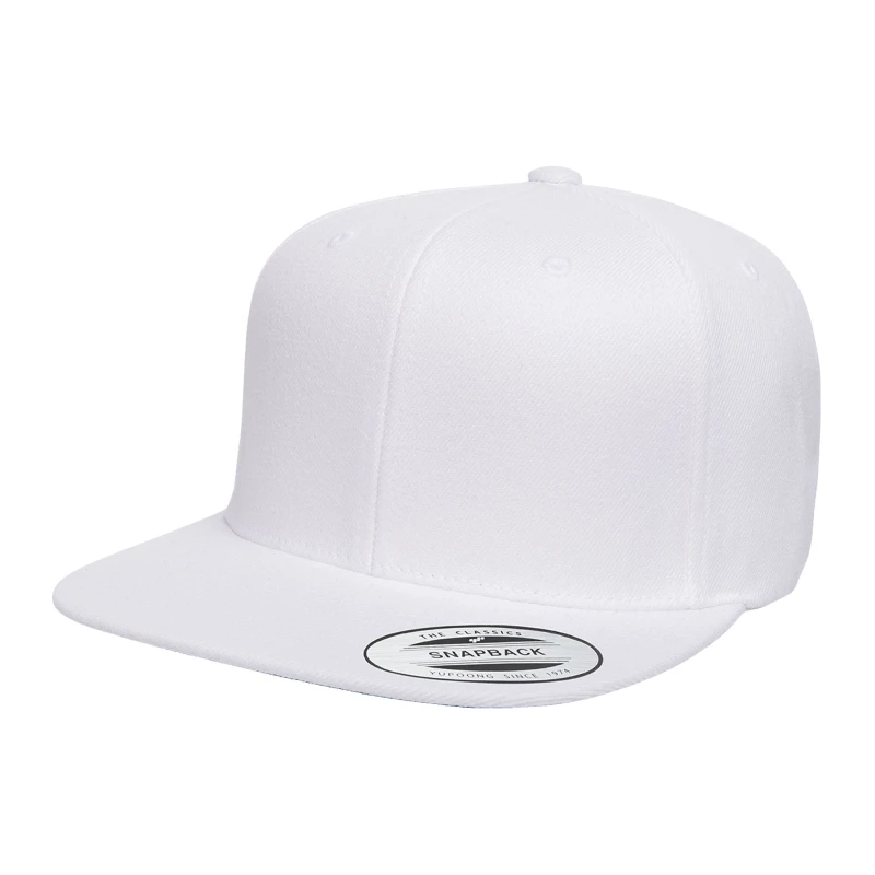 Image of Yupoong Mens The Classic Premium Snapback Cap in White White Male One Size
