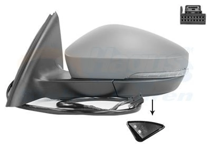 Image of VAN WEZEL Wing mirror VAN WEZEL 7631815