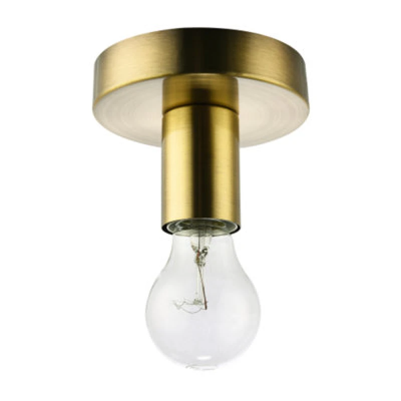 Image of Happy Homewares Antique Brass Ceiling Or Wall Light Fitting For Industrial Style Light Bulbs
