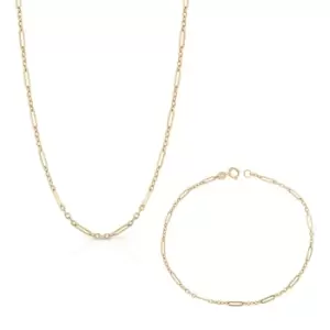 image of JG Fine Jewellery 9ct Gold Mixed Length Link Jewellery Set