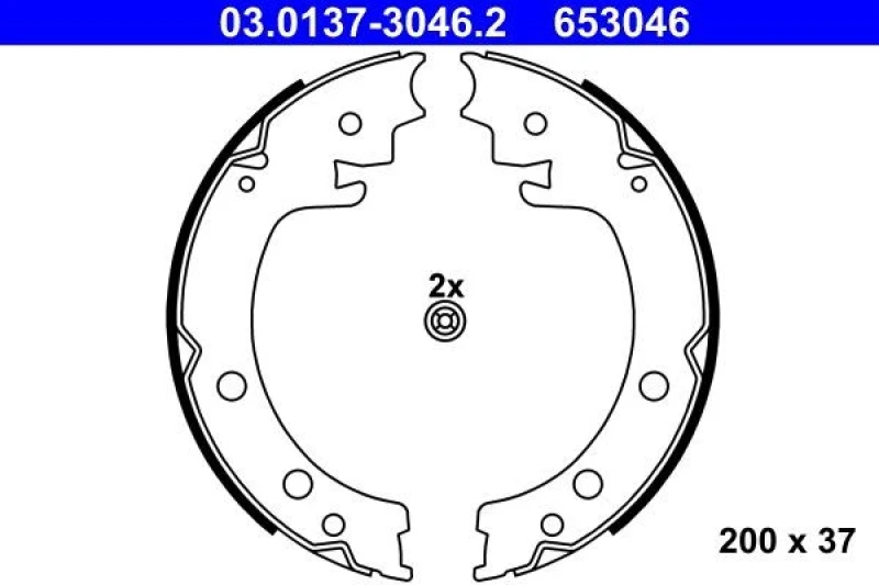 Image of ATE 03.0137-3046.2 Handbrake Shoes without lever Brake Shoe Set,parking brake (1419)