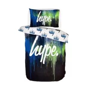 image of Hype Drips Duvet Cover (Single) (Black/Blue/White)