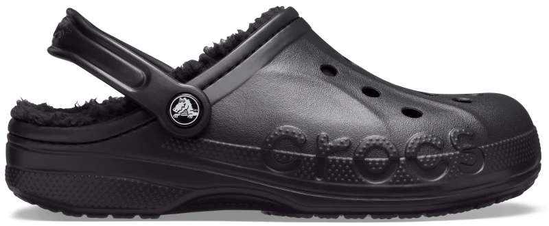 Image of Crocs Unisex Baya Lined Clogs Black / Black W4/M3