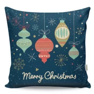 Image of A12949 Multicolor Cushion Merry Christmas Baubles
