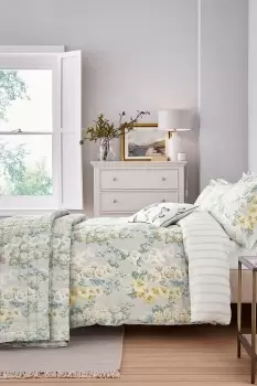 Image of 'Hollyhocks Cotton Duvet Cover Set