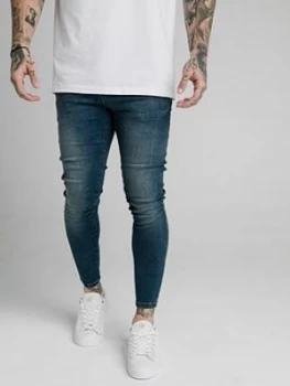 SikSilk Skinny Jean - Mid Wash, Size XS, Men