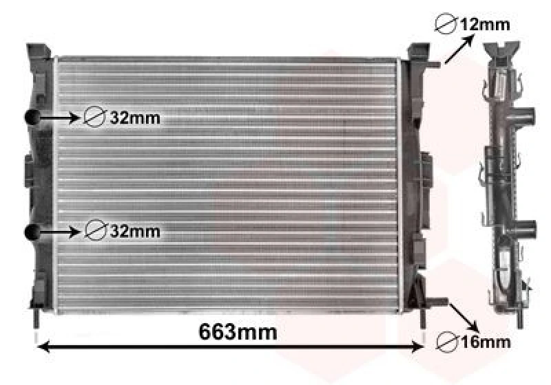 Image of VAN WEZEL Engine radiator VAN WEZEL 43002307