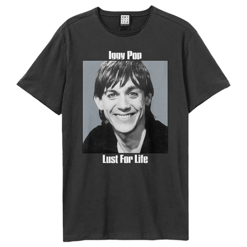 Image of Amplified Amplified Men Lust For Life Iggy Pop T-Shirt in Charcoal Size: X-Small Charcoal XS Male 5063574975643