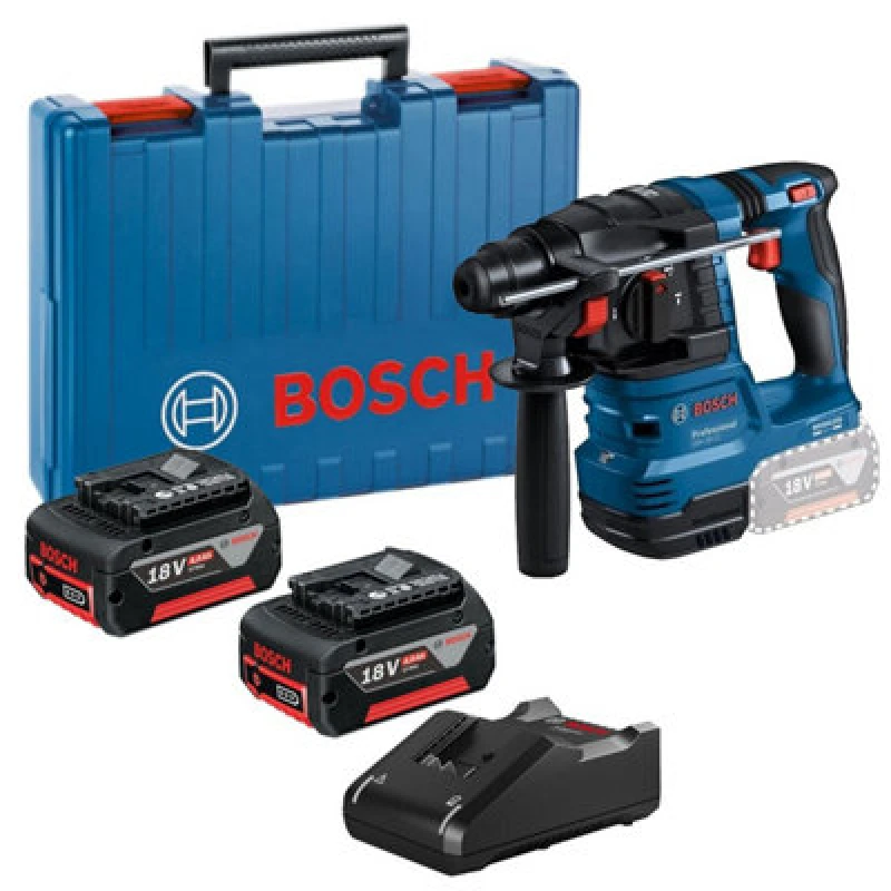 Image of Bosch Professional 18V Bosch GBH 18V-22 SDS+ Hammer Drill with 2 x 4Ah Batteries, Charger and Carrying Case