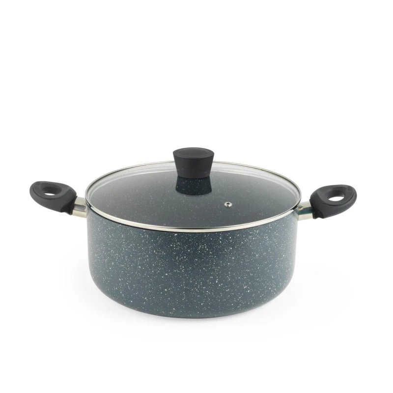 Image of Russell Hobbs Nightfall Stone 28cm Induction Compatible Non-Stick PFOA-Free Stock Pot Stock Pots One Size Grey 70495402000