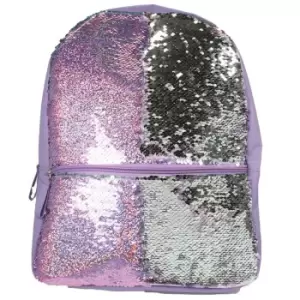 Image of Christmas Shop Girls Reversible Sequin Backpack (One Size) (Silver/Pink)