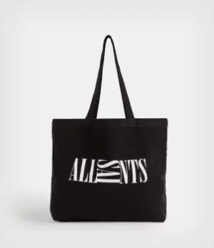 Image of AllSaints Mens Oppose Shopper Tote Bag, Black/Chalk