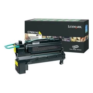 image of Lexmark C792X1YG Yellow Laser Toner Ink Cartridge