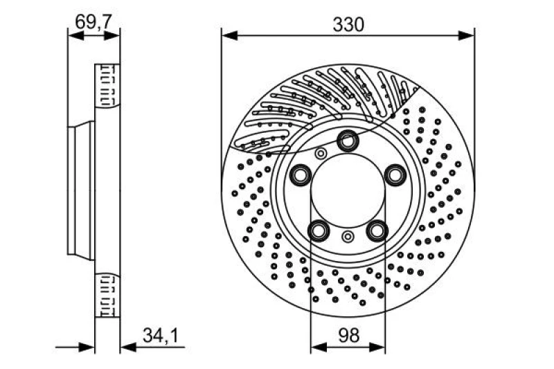 Image of Bosch 0 986 479 580 Brake disc Vented, Coated, Alloyed/High-carbon Brake Disc (82)