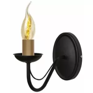 Helam Lighting - Helam Malbo Candle Wall Lamp Black, Patina 25cm